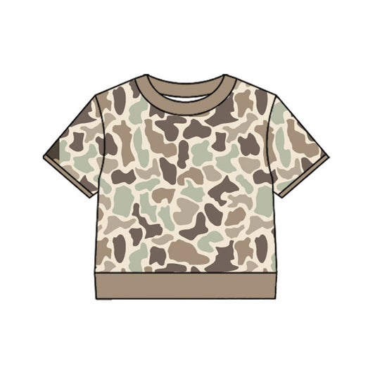 Light grey Camo color boy short sleeve top preorder