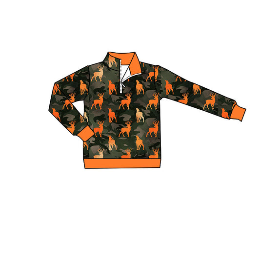 Deer camo kids boy long sleeve pullover top preorder