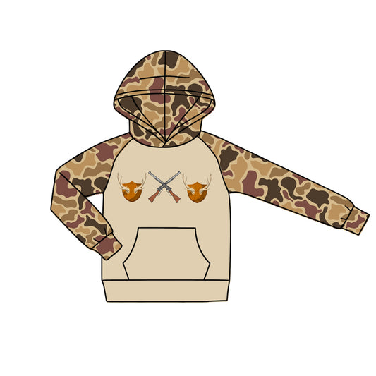 Hunting season deer print kids boy long sleeve camo hoodie top preorder
