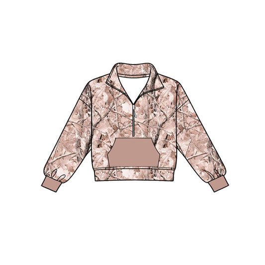 Camo print kids boy long sleeve pullover top preorder