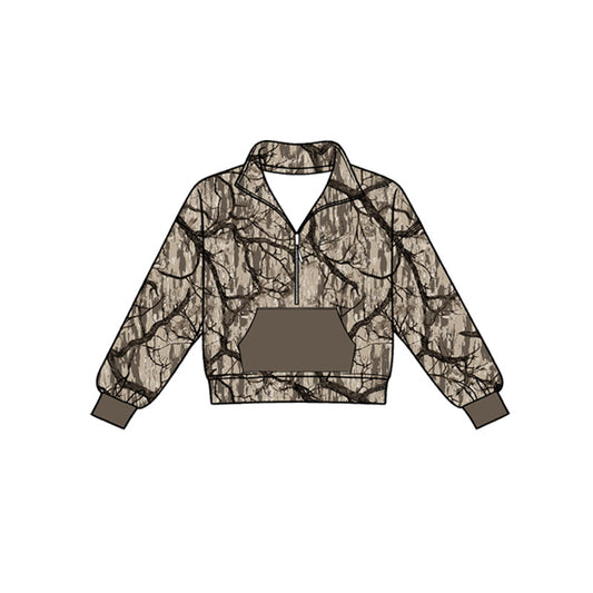 Camo print kids boy long sleeve pullover top preorder