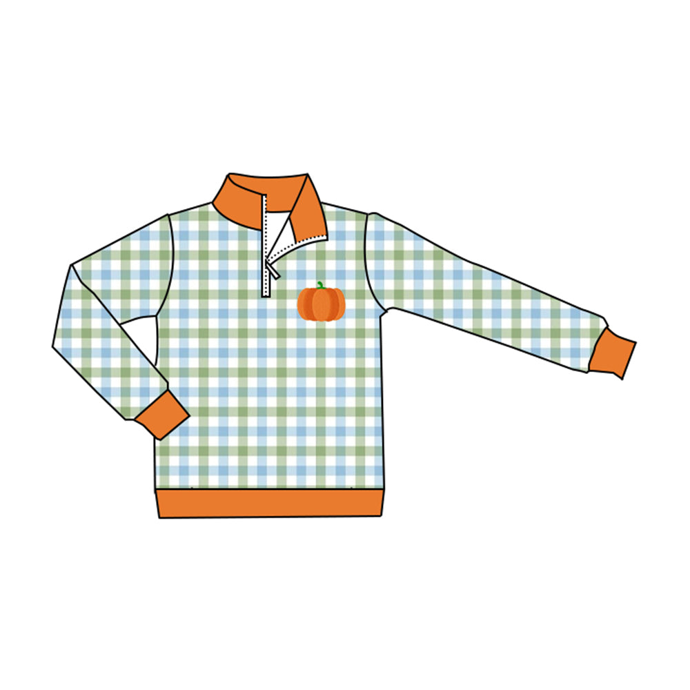 Fall pumpkin kids boy long sleeve pullover top preorder