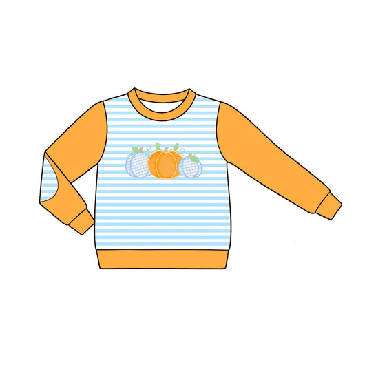 Fall pumpkin kids boy long sleeve top preorder