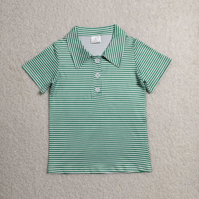 American flag dog design boys short sleeve polo top