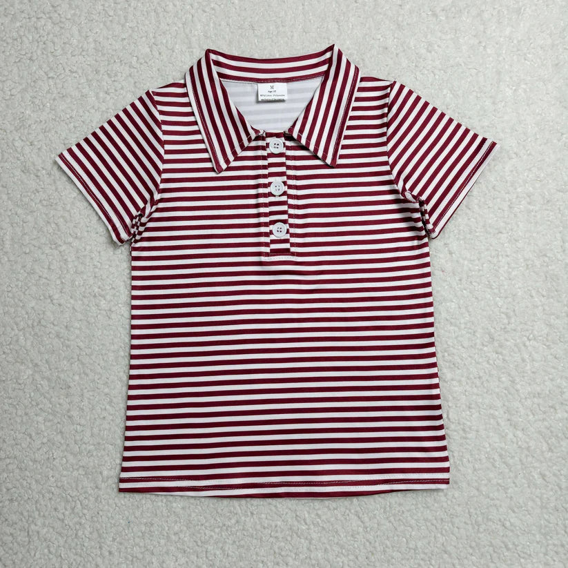 American flag dog design boys short sleeve polo top