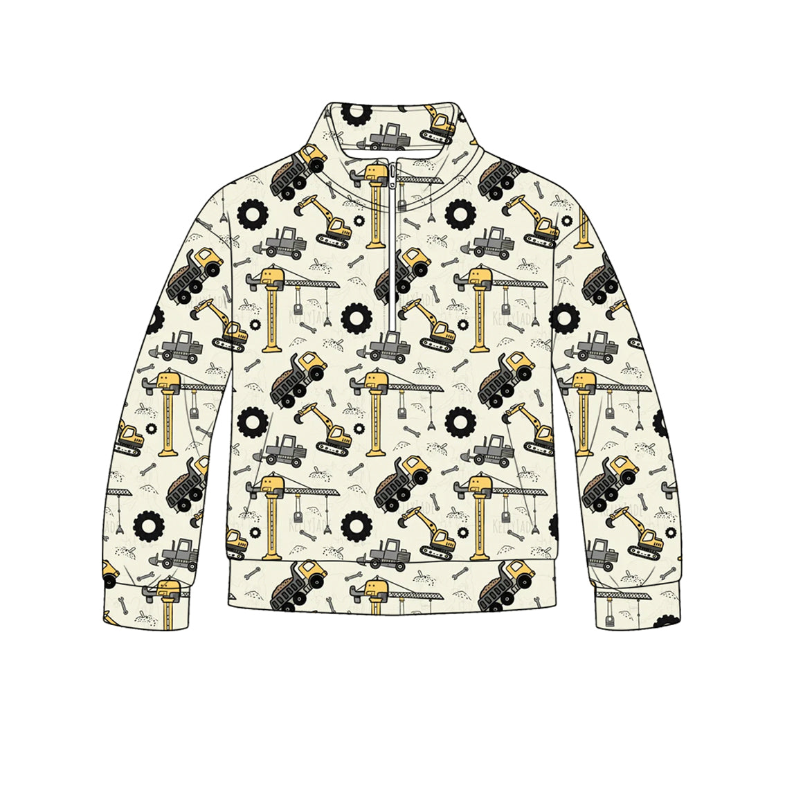 Construction print kids long sleeve pullover top preorder