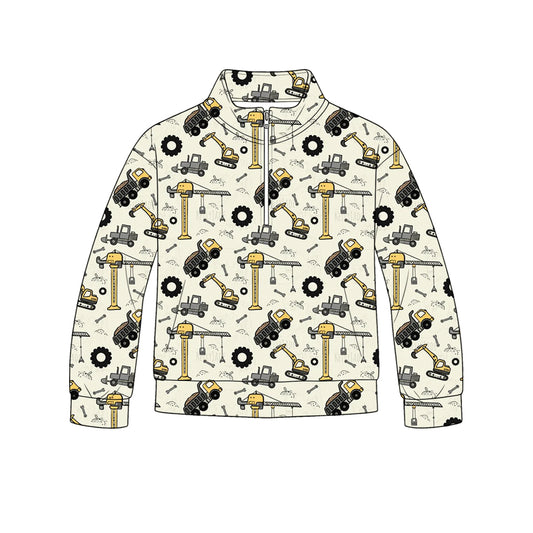 Construction print kids long sleeve pullover top preorder