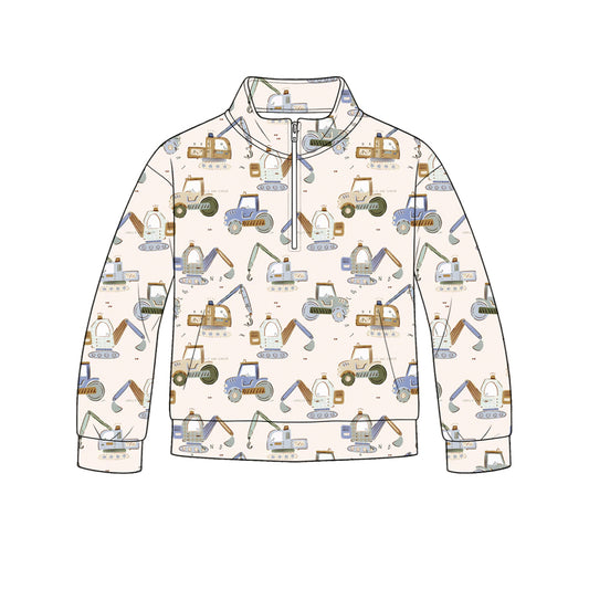 Construction print kids long sleeve pullover top preorder