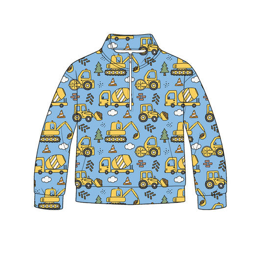Construction print kids long sleeve pullover top preorder