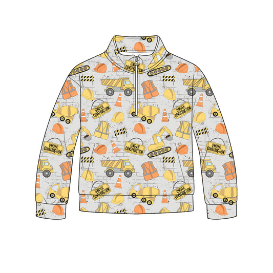 Construction print kids long sleeve pullover top preorder