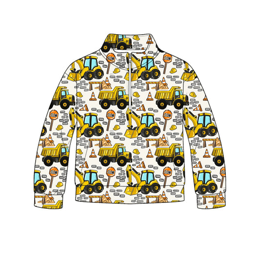 Construction print kids long sleeve pullover top preorder