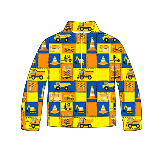 Construction print kids long sleeve pullover top preorder