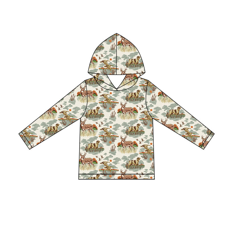 Duck dog print kids boy long sleeve  hoodie top preorder