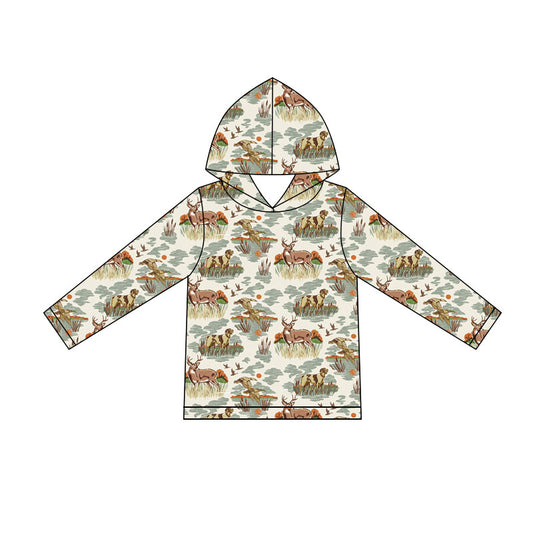 Duck dog print kids boy long sleeve  hoodie top preorder
