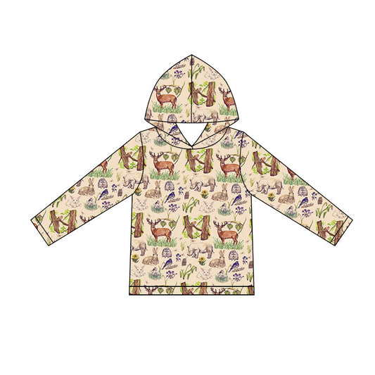 Farm animal print kids boy long sleeve  hoodie top preorder