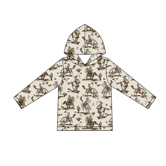 Western rodeo print kids boy long sleeve  hoodie top preorder