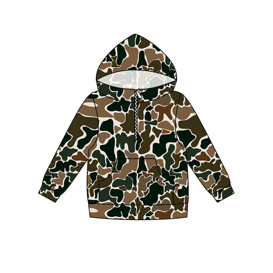Green camo print kids boy long sleeve  hoodie top preorder