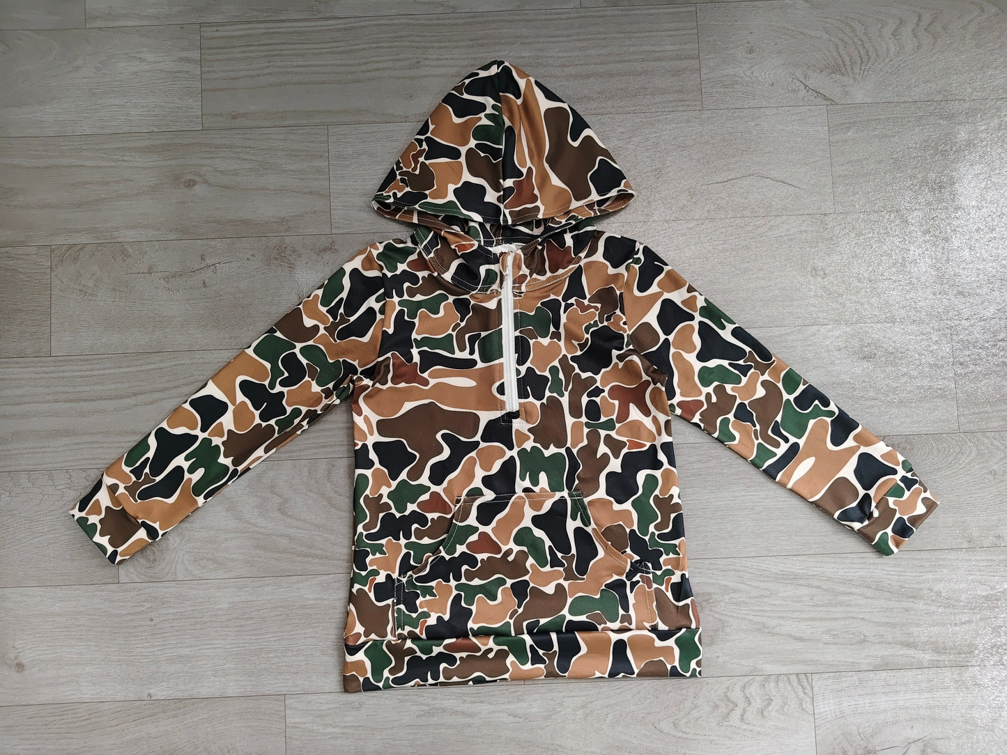 Green camo print kids boy long sleeve  hoodie top preorder