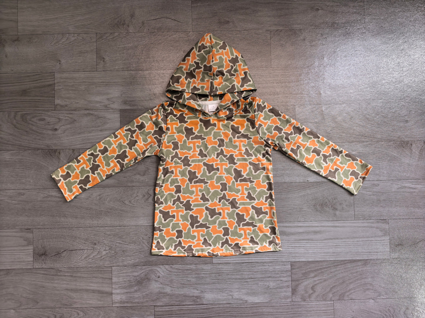 T camo print kids boy long sleeve  hoodie top preorder
