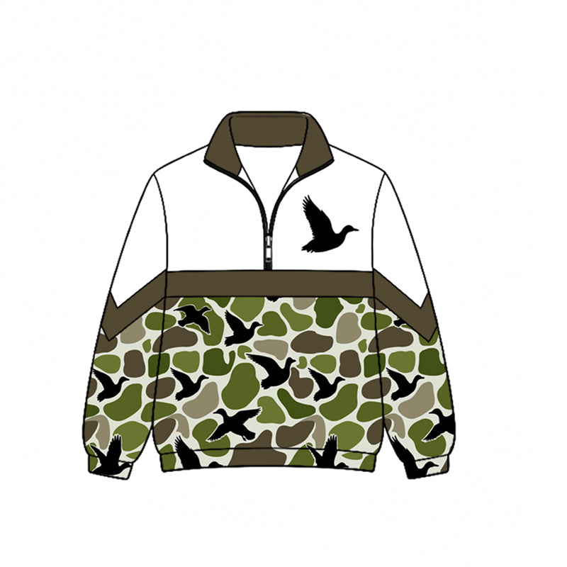 Mallard duck print kids boy long sleeve pullover top preorder