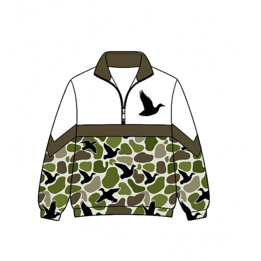 Mallard duck print kids boy long sleeve pullover top preorder