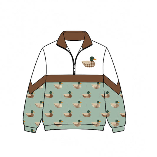 Mallard duck print kids boy long sleeve pullover top preorder