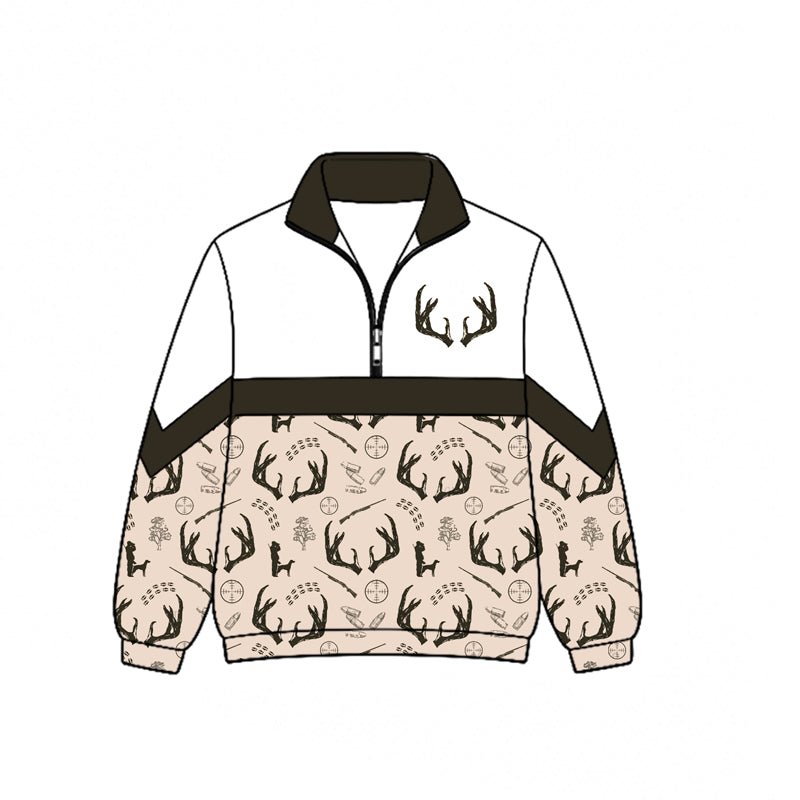 Deer print kids boy long sleeve pullover top preorder