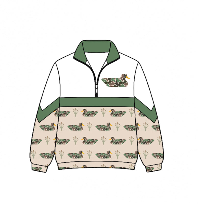 Camo Duck print kids boy long sleeve pullover top preorder