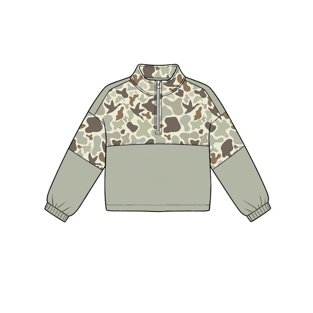 Duck camo print kids boy long sleeve pullover top preorder