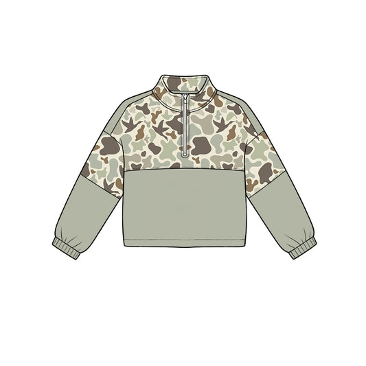 Duck camo print kids boy long sleeve pullover top preorder