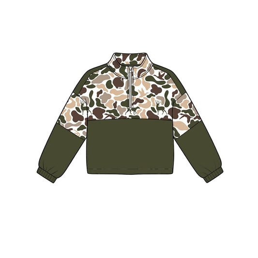 Duck dog camo print kids boy long sleeve pullover top preorder