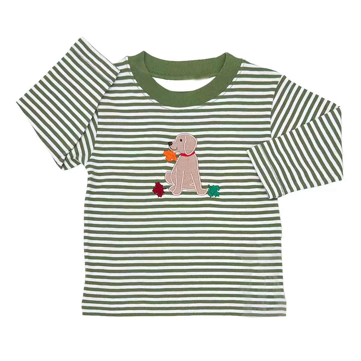 Dog print kids boy long sleeve fall season top preorder