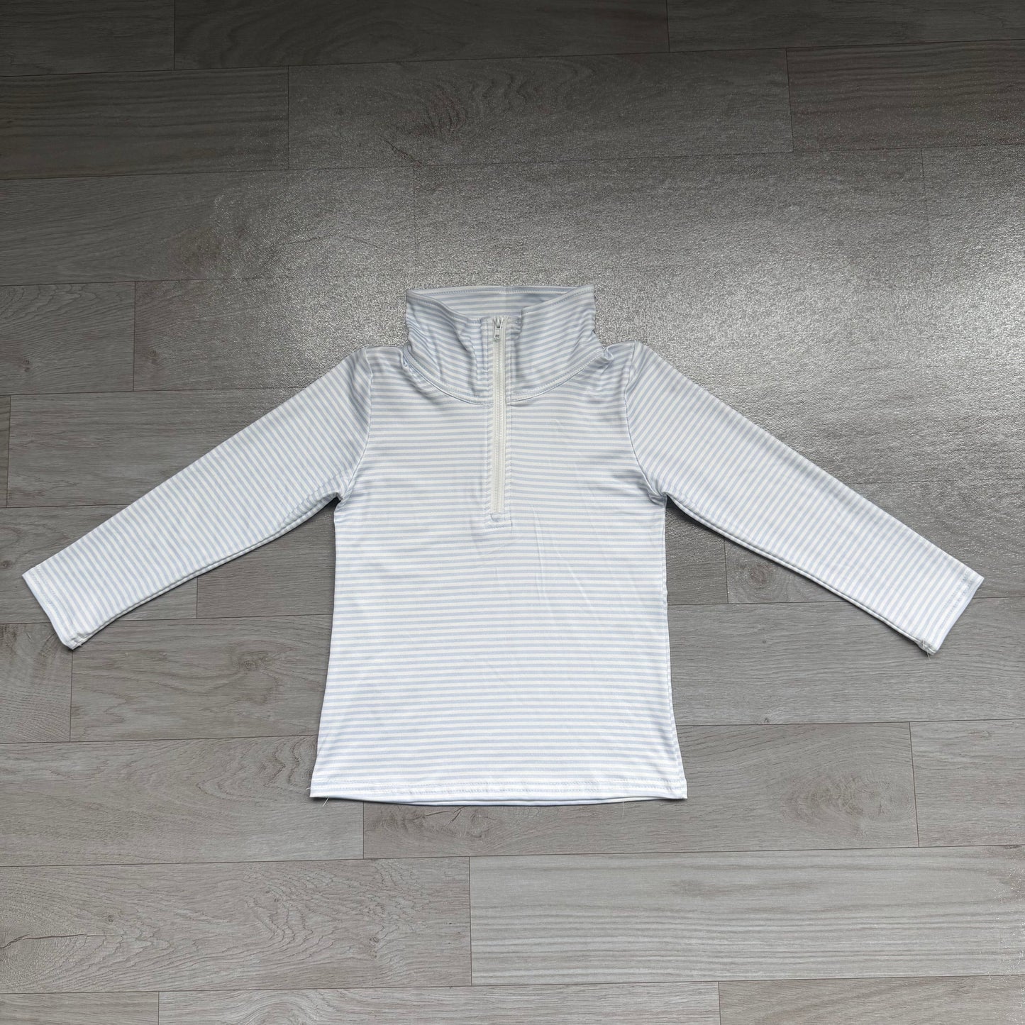 Blue stripes kids boys long sleeve zip pullover top preorder