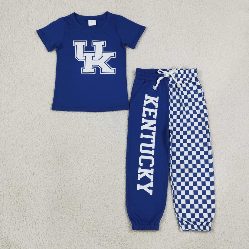 Auburn print short sleeve top matching pants boy outfit