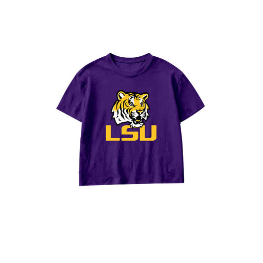 Louisiana print kids girls short sleeve summer top preorder