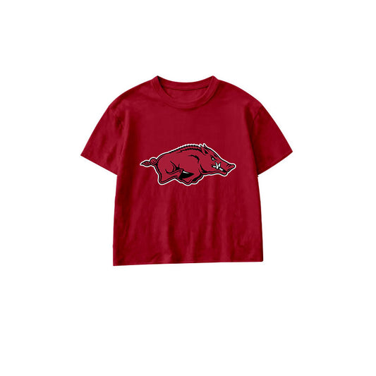 Arkansas print kids girls short sleeve summer top preorder