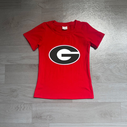 Georgia print kids girls short sleeve summer vinyl top preorder
