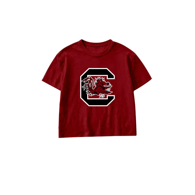 Gamecocks print kids girls short sleeve summer top preorder