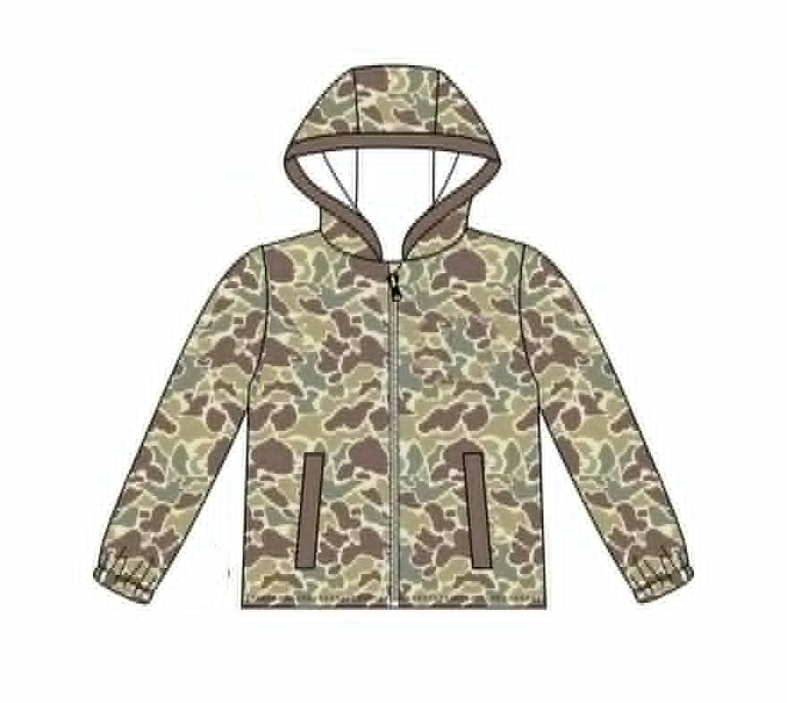 Grey camo print kids boy long sleeve  hoodie top preorder