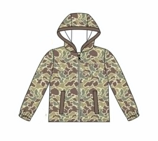 Grey camo print kids boy long sleeve  hoodie top preorder