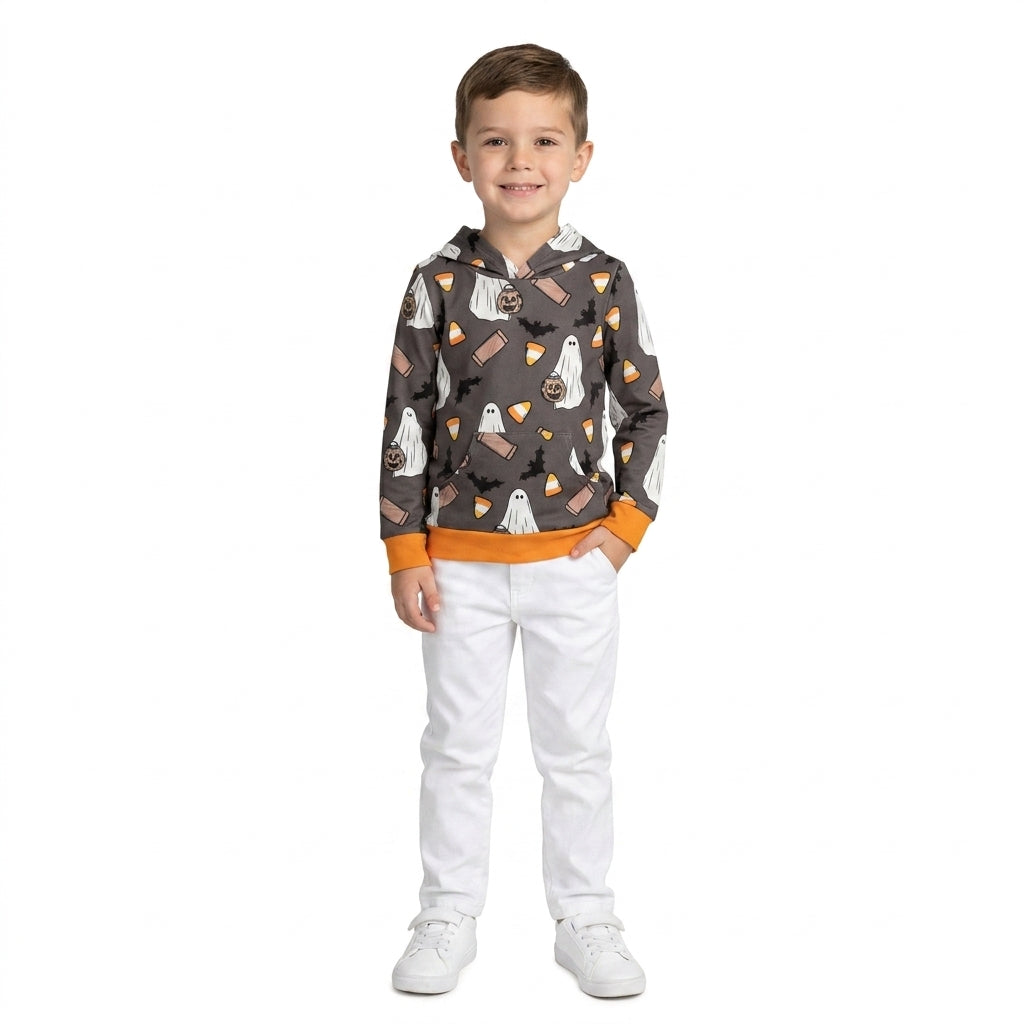 Halloween ghost kids girls long sleeve hoodie top