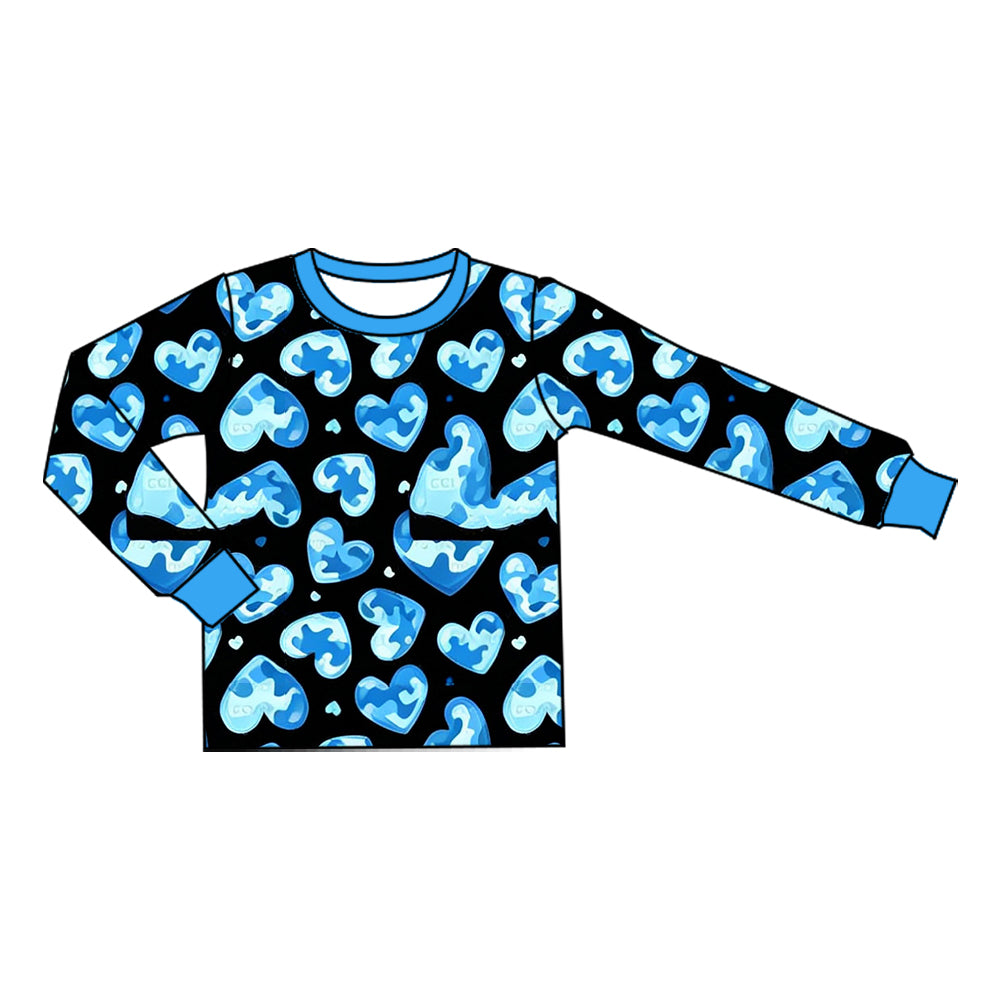 Valentines heart deer print kids boy long sleeve top preorder