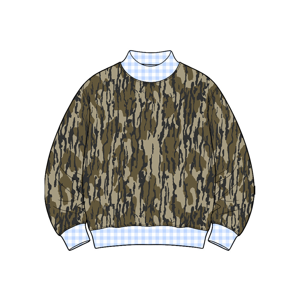 Camo print boys long sleeve pullover top preorder