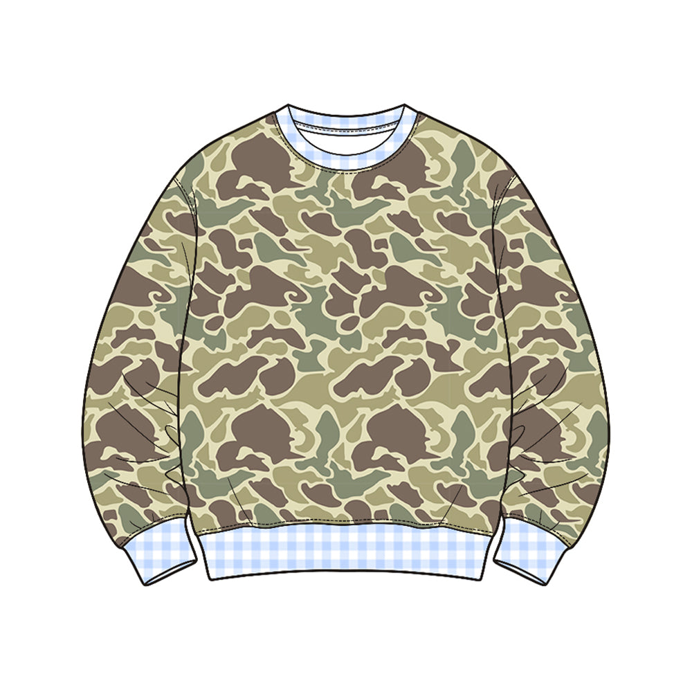 Khaki Camo color boy long sleeve pullover top preorder
