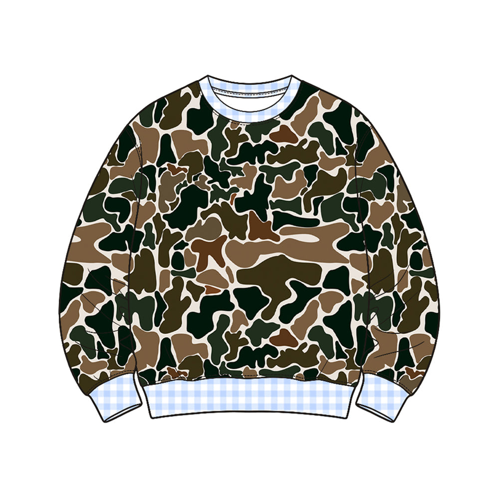 Green Camo color boy long sleeve pullover top preorder