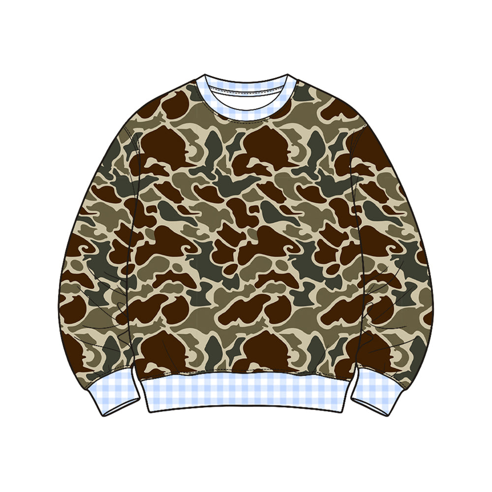 Brown Camo color boy long sleeve pullover top preorder