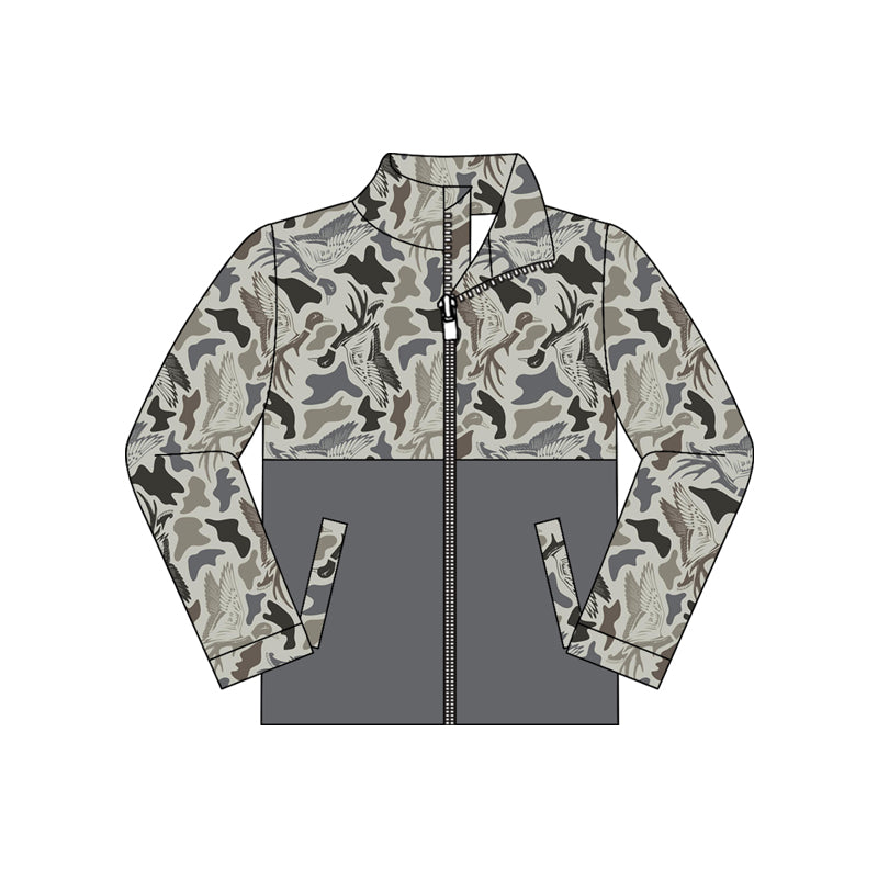 Duck Camo color boy long sleeve zip top preorder