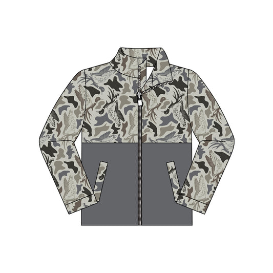 Duck Camo color boy long sleeve zip top preorder