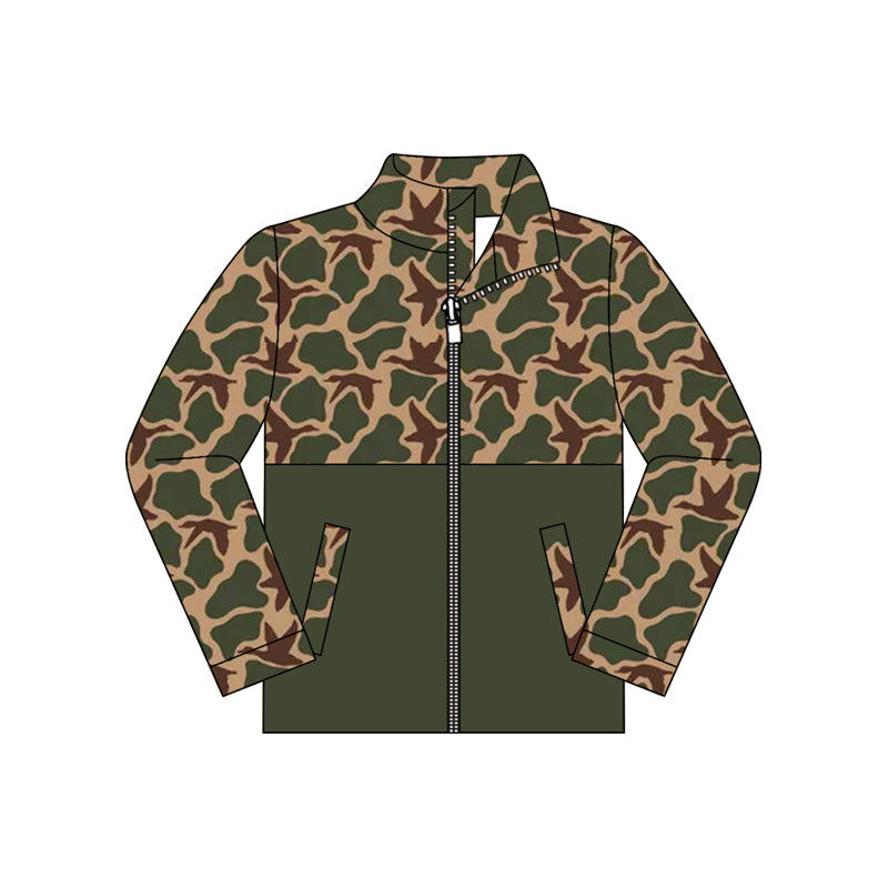 Duck green camo color boy long sleeve zip top preorder