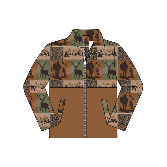 Duck dog color boy long sleeve zip top preorder